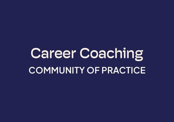ICF Communities of Practice Career Coaching blue background logo