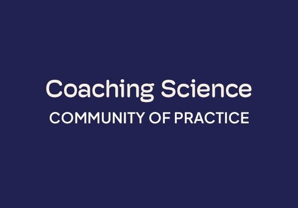 ICF Communities of Practice Coaching Science blue background logo