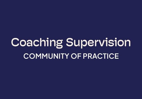 ICF Communities of Practice Coaching Supervision blue background logo