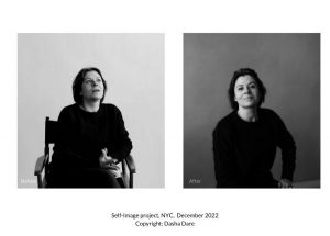 Before and after images of a coaching client